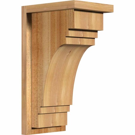 Ekena Millwork Pescadero Rough Sawn Corbel w/Backplate, Western Red Cedar, 8"W x 10"D x 18"H COR08X10X18PEC01RWR
